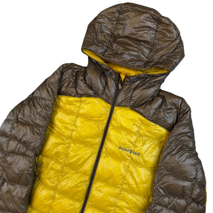 Montbell Superior Down Parka Puffer Jacket In Yellow & Brown (M) | Medium, Brown