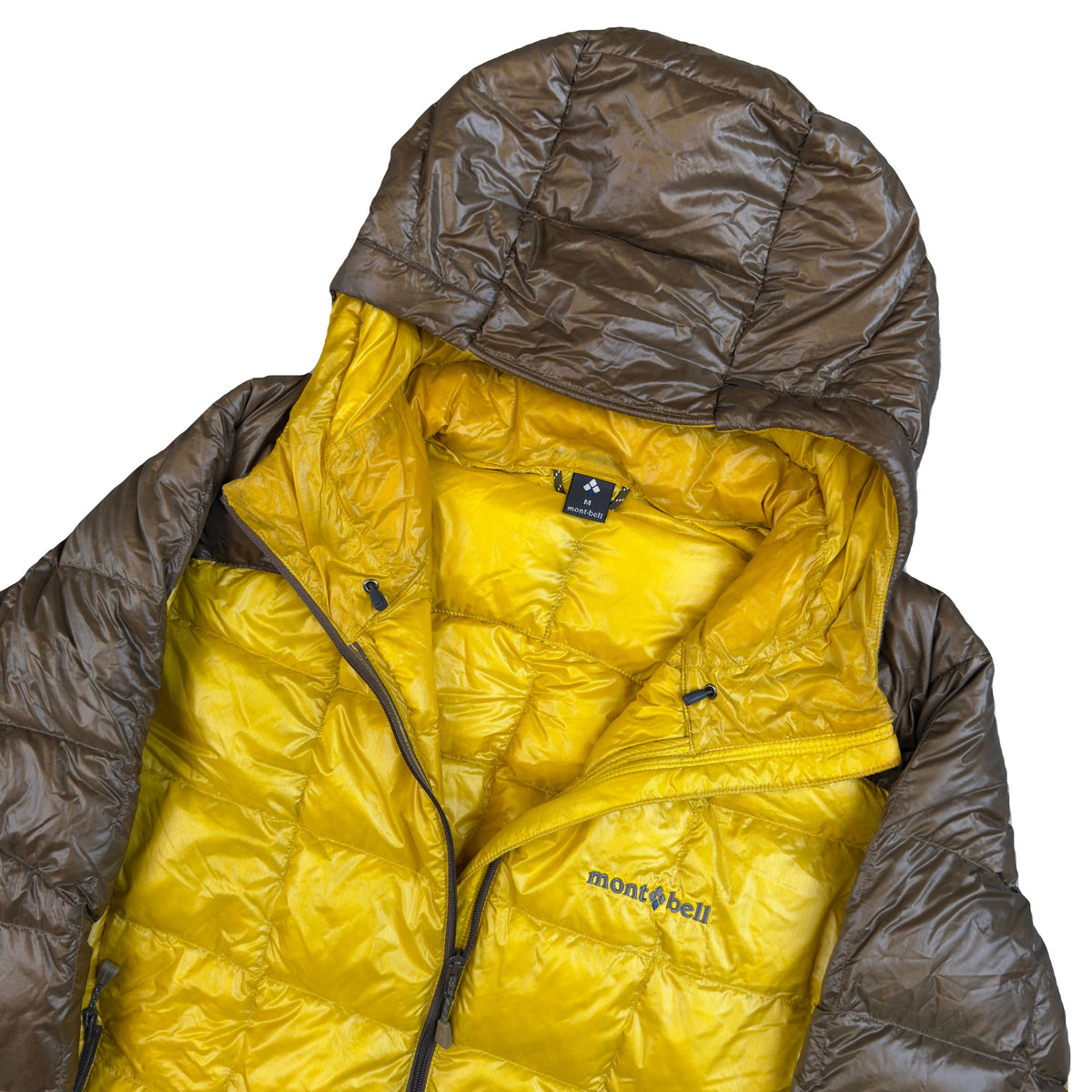 Montbell Superior Down Parka Puffer Jacket In Yellow & Brown (M) | Medium, Brown