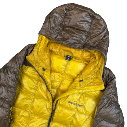 Montbell Superior Down Parka Puffer Jacket In Yellow & Brown (M) | Medium, Brown