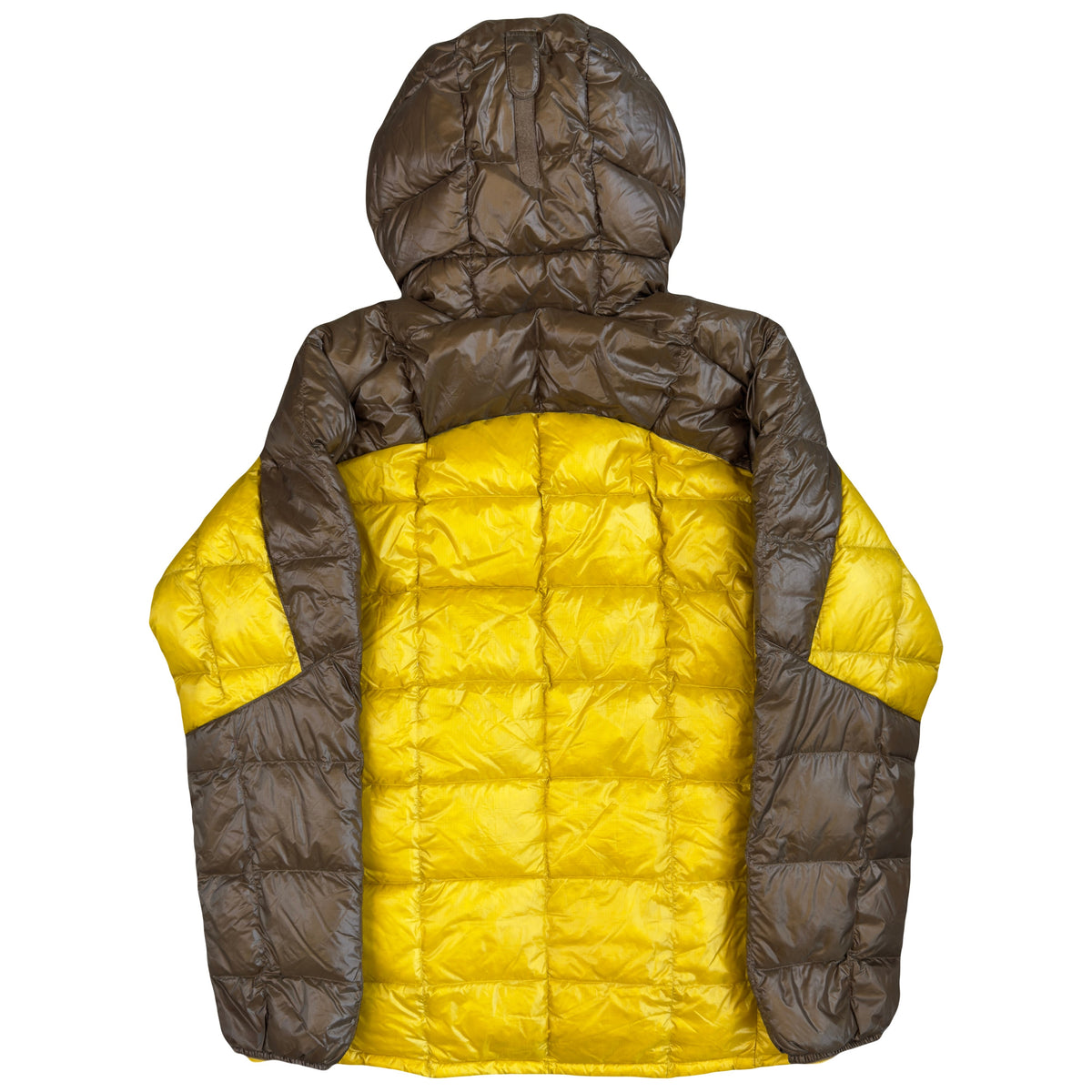 Montbell Superior Down Parka Puffer Jacket In Yellow & Brown (M) | Medium, Brown