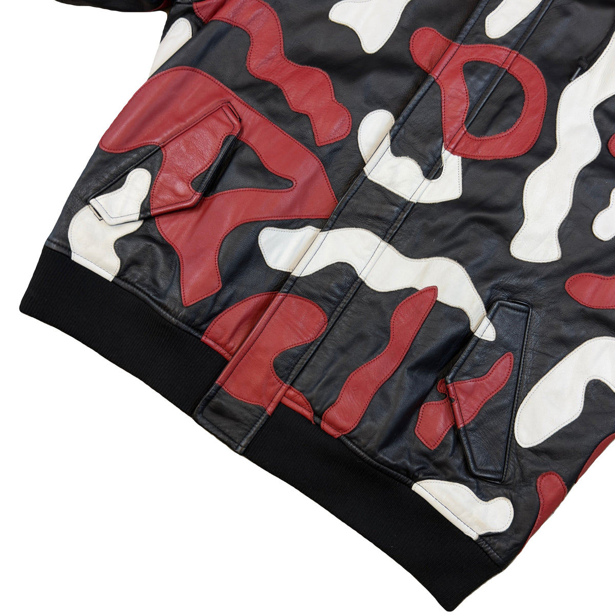 Supreme Camo Hooded Leather Jacket (XL) | XL, Camo