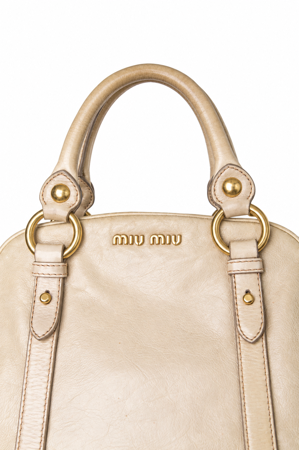 Miu Miu Vitello Lux Leather Top Handle Bag | O/S, Red