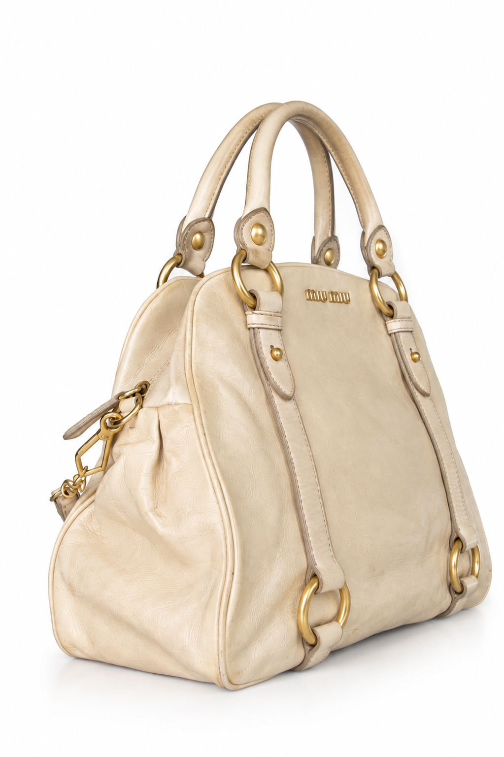 Miu Miu Vitello Lux Leather Top Handle Bag | O/S, Red