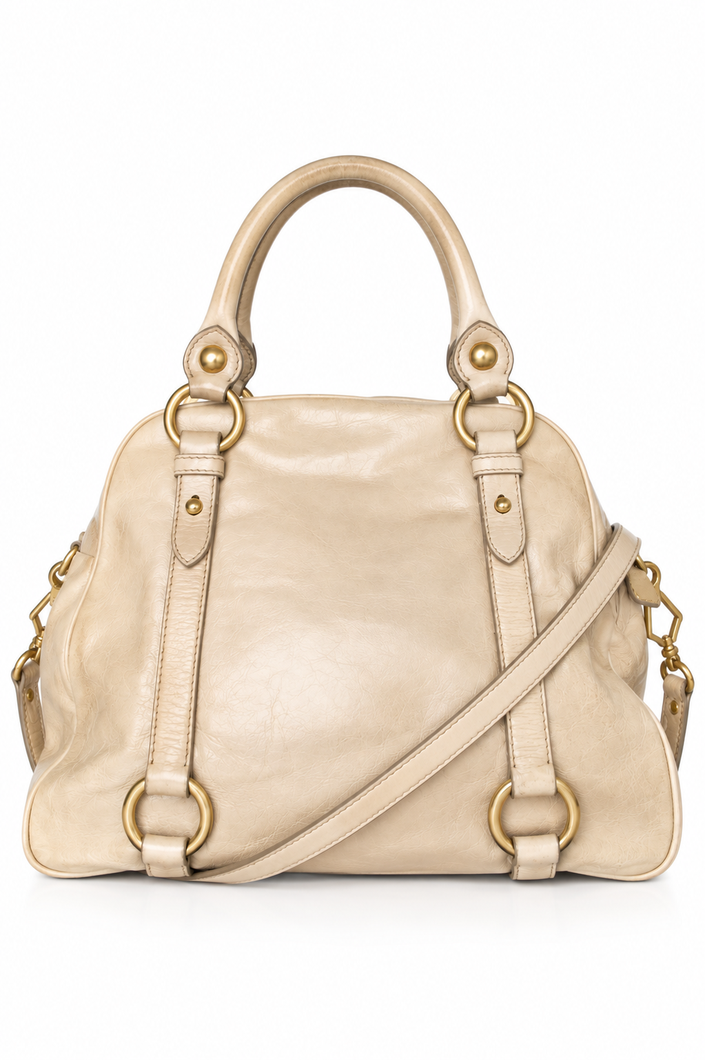Miu Miu Vitello Lux Leather Top Handle Bag | O/S, Red