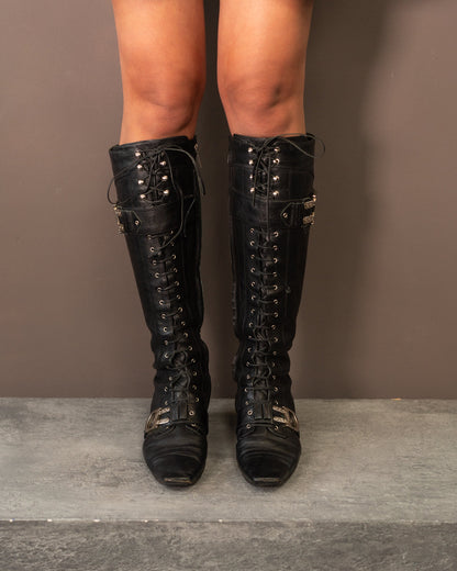 GALLIANO FOR DIOR 2005 LACE UP BOOTS (EU 38.5)