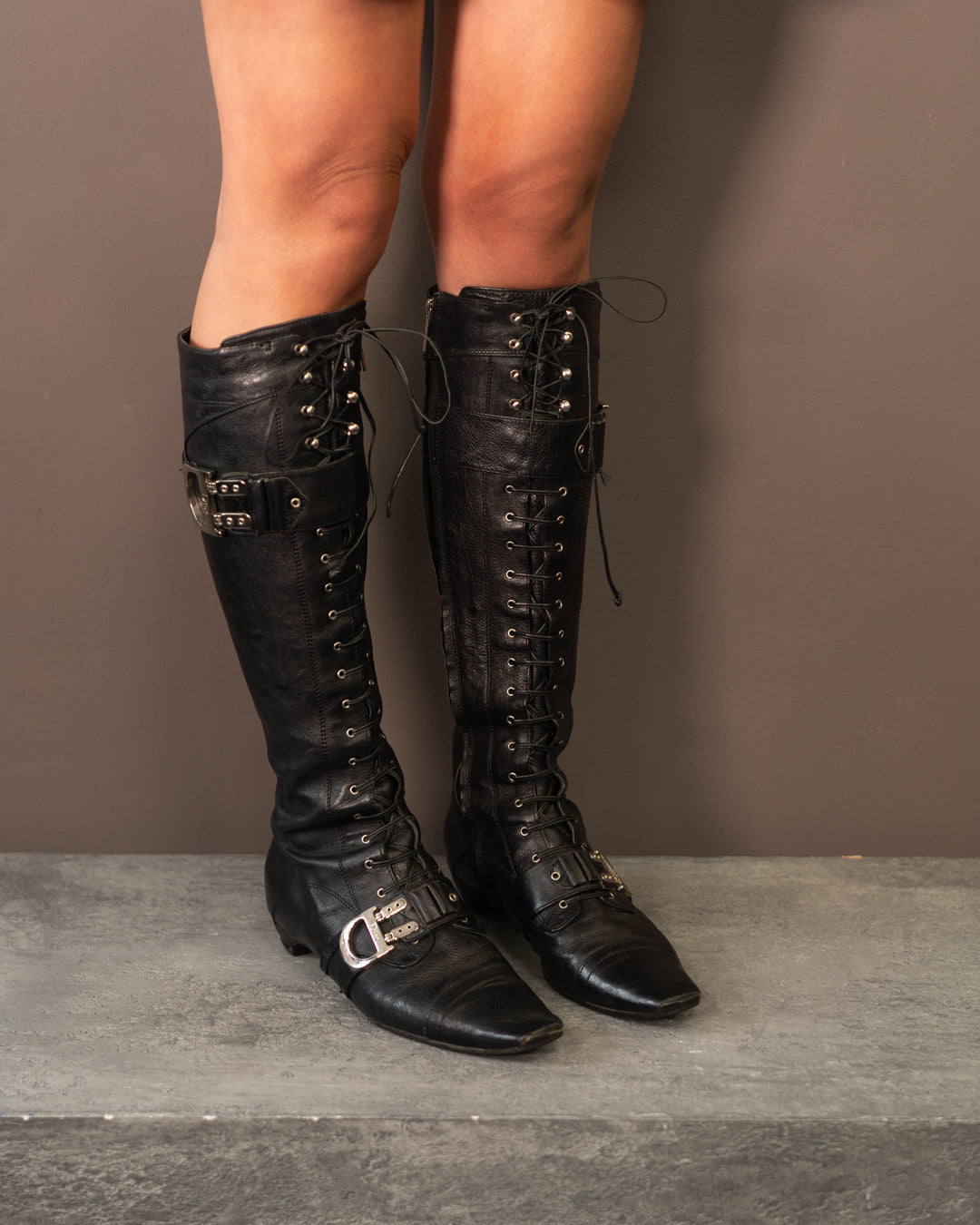 GALLIANO FOR DIOR 2005 LACE UP BOOTS (EU 38.5)