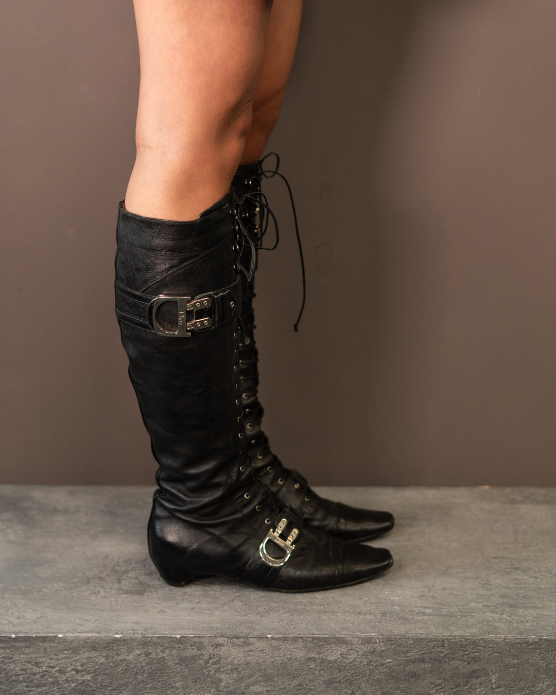 GALLIANO FOR DIOR 2005 LACE UP BOOTS (EU 38.5)