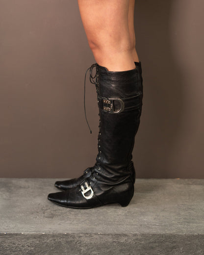 GALLIANO FOR DIOR 2005 LACE UP BOOTS (EU 38.5)