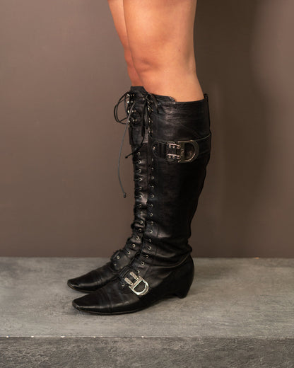 GALLIANO FOR DIOR 2005 LACE UP BOOTS (EU 38.5)