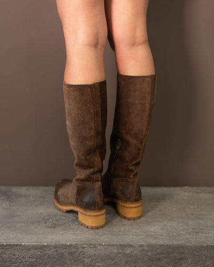 PRADA KNEE HIGH LEATHER BOOTS (EU 37)