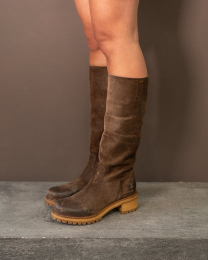 PRADA KNEE HIGH LEATHER BOOTS (EU 37)