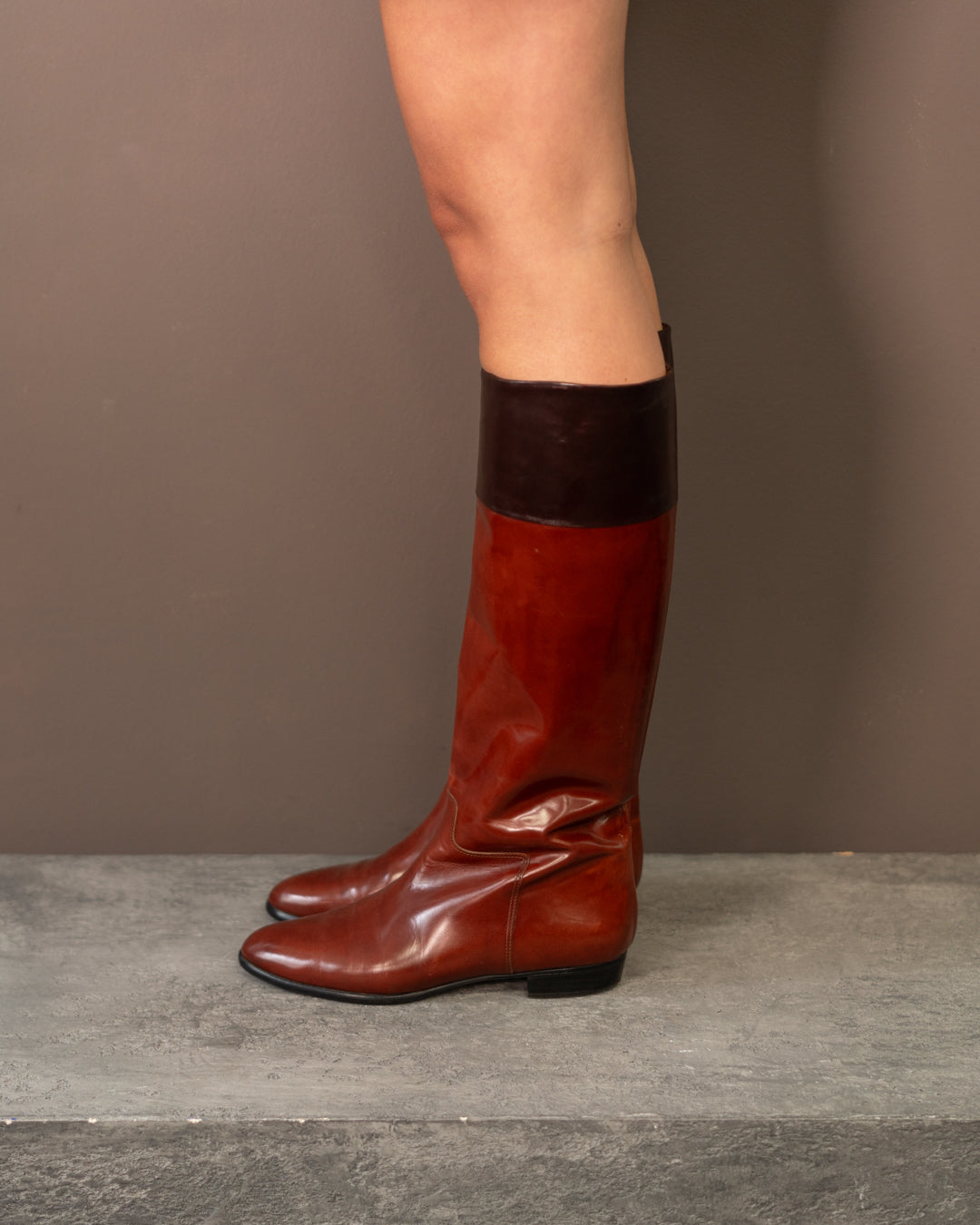 PRADA KNEE HIGH PATENT BOOTS (EU 37.5)