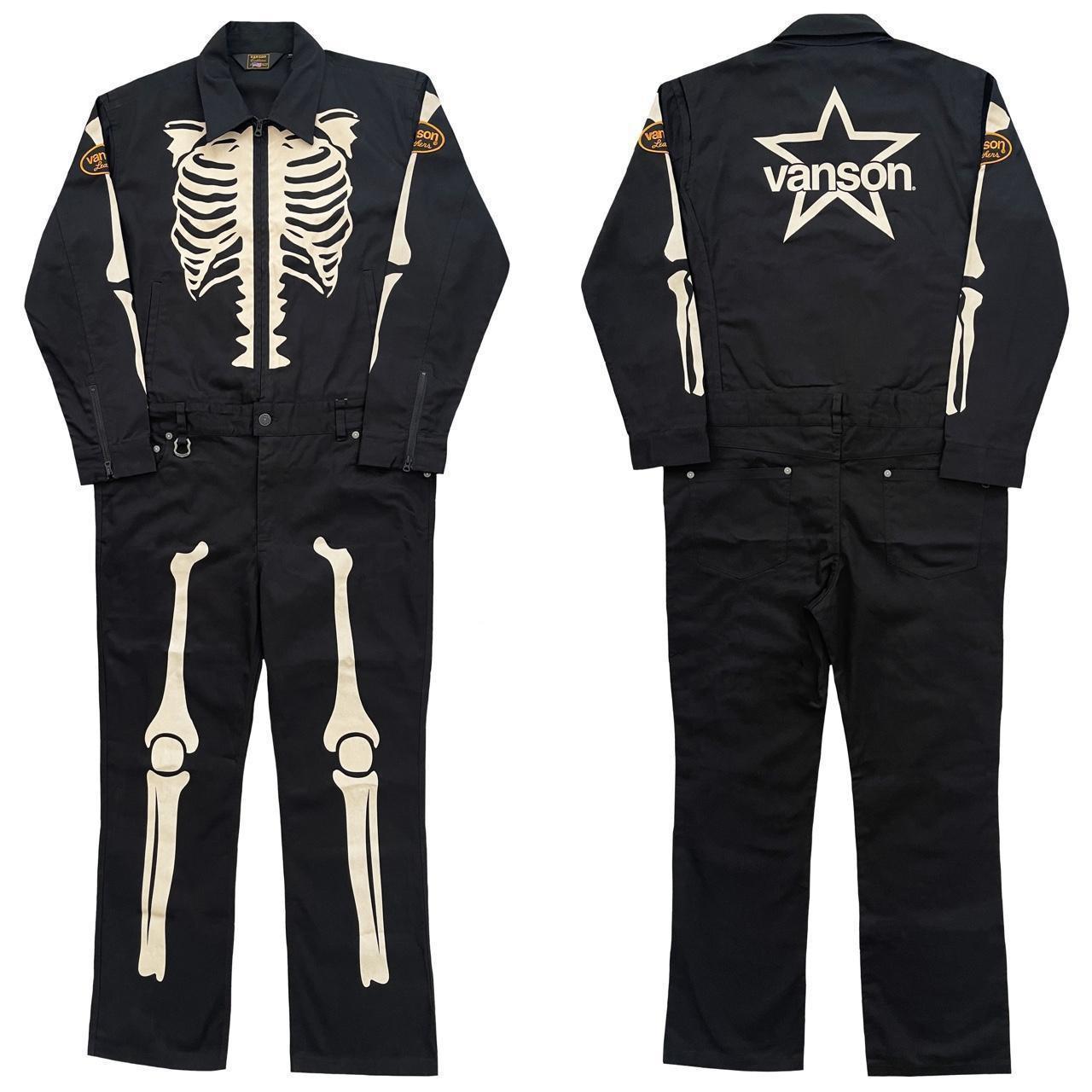Vanson Leathers Skeleton Overalls - M