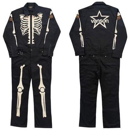 Vanson Leathers Skeleton Overalls - M