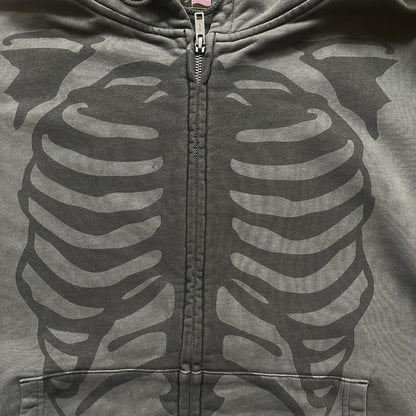 Vanson Leathers Distressed Skeleton Hoodie - XL