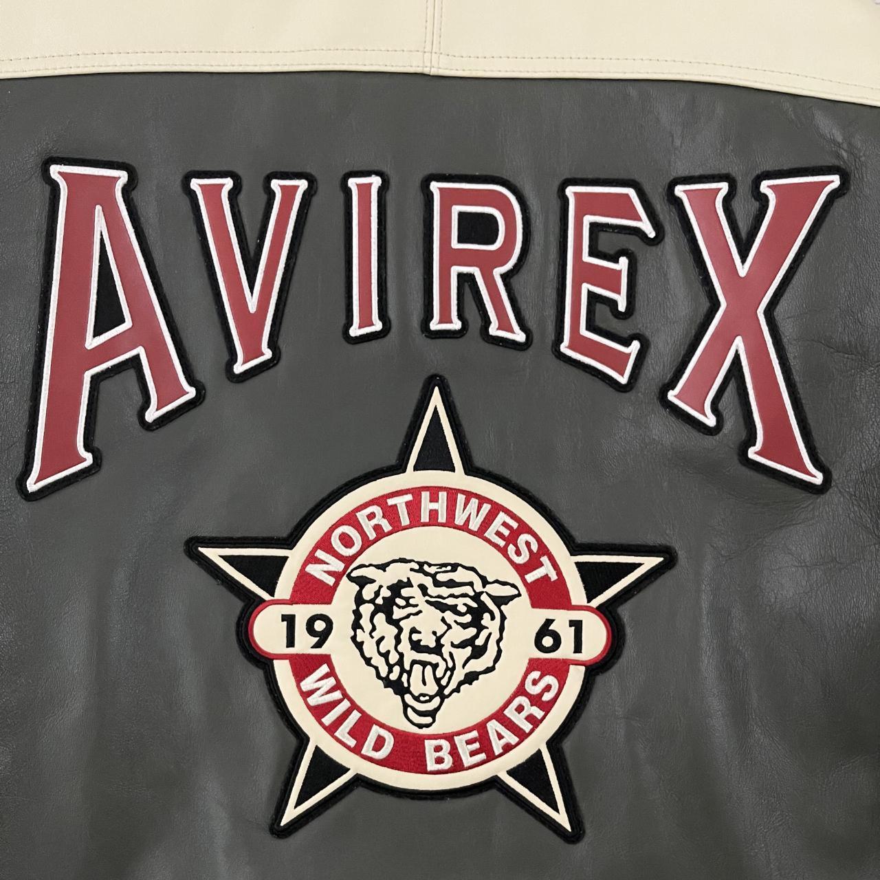 Avirex Wild Bears Leather Varsity Jacket - XXL | XXL, Khaki