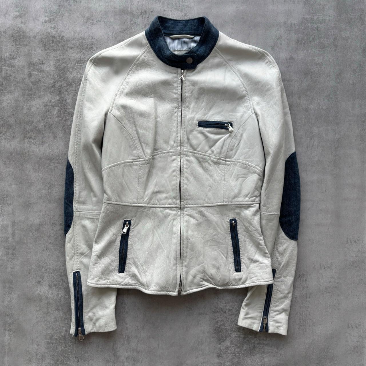 ARMANI LEATHER BIKER JACKET | O/S, White