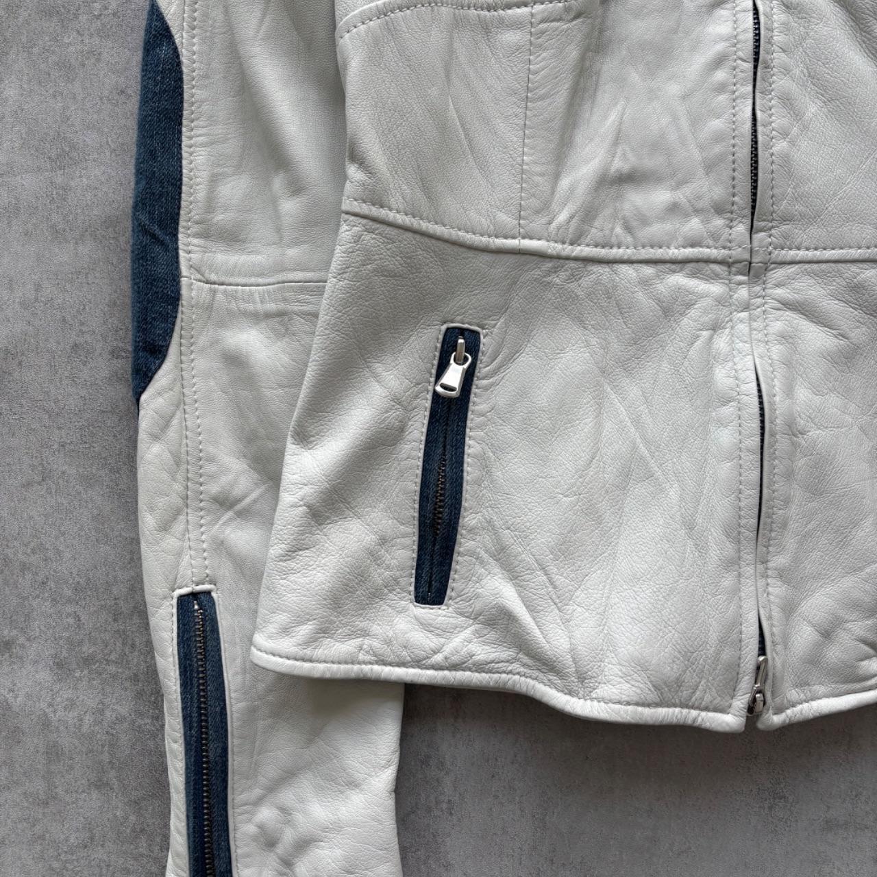 ARMANI LEATHER BIKER JACKET | O/S, White