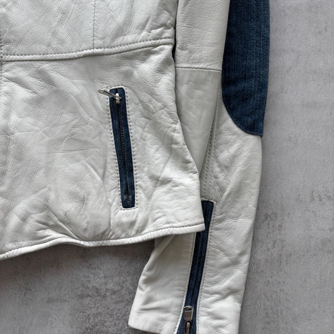 ARMANI LEATHER BIKER JACKET | O/S, White