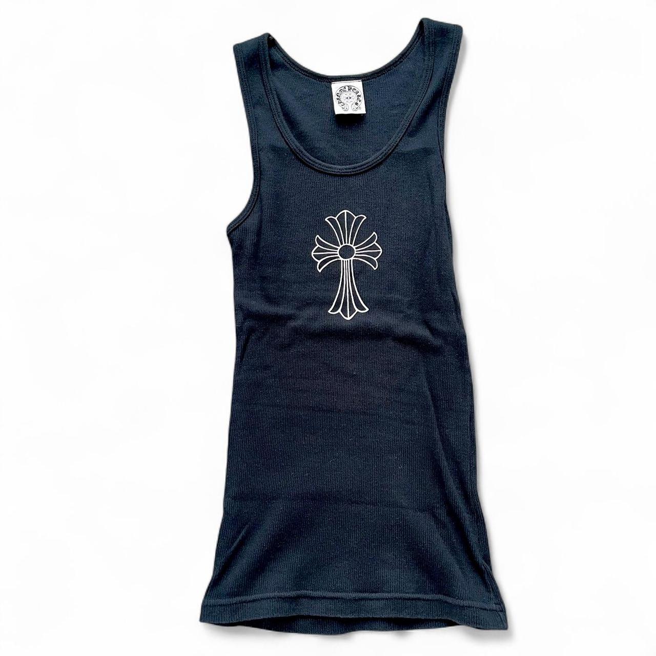 Chrome Hearts Rare Cross Logo Dagger Vintage Tank Top | Small, Tan