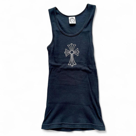 Chrome Hearts Rare Cross Logo Dagger Vintage Tank Top | Small, Tan