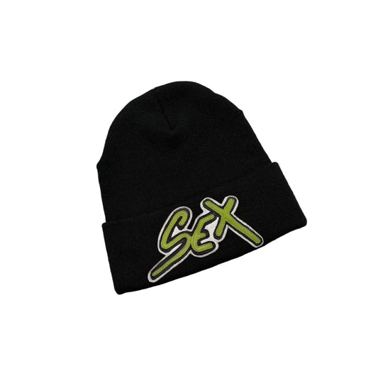 Chrome Hearts Matty Boy PPO Leather Sex Records Logo Beanie Black | O/S, Black