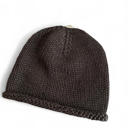 Chrome Hearts Cross Leather Patch Cashmere Knit Beanie | O/S, Black