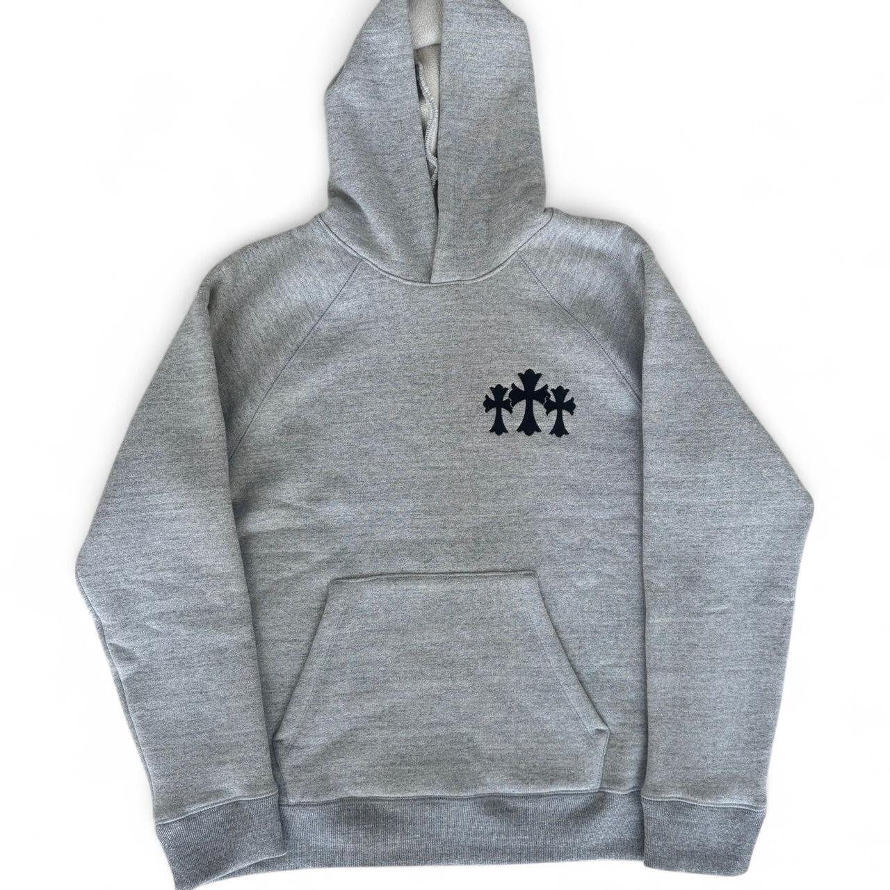 Chrome Hearts Triple Cross Hollywood Hoodie Grey New Season | Medium, Grey