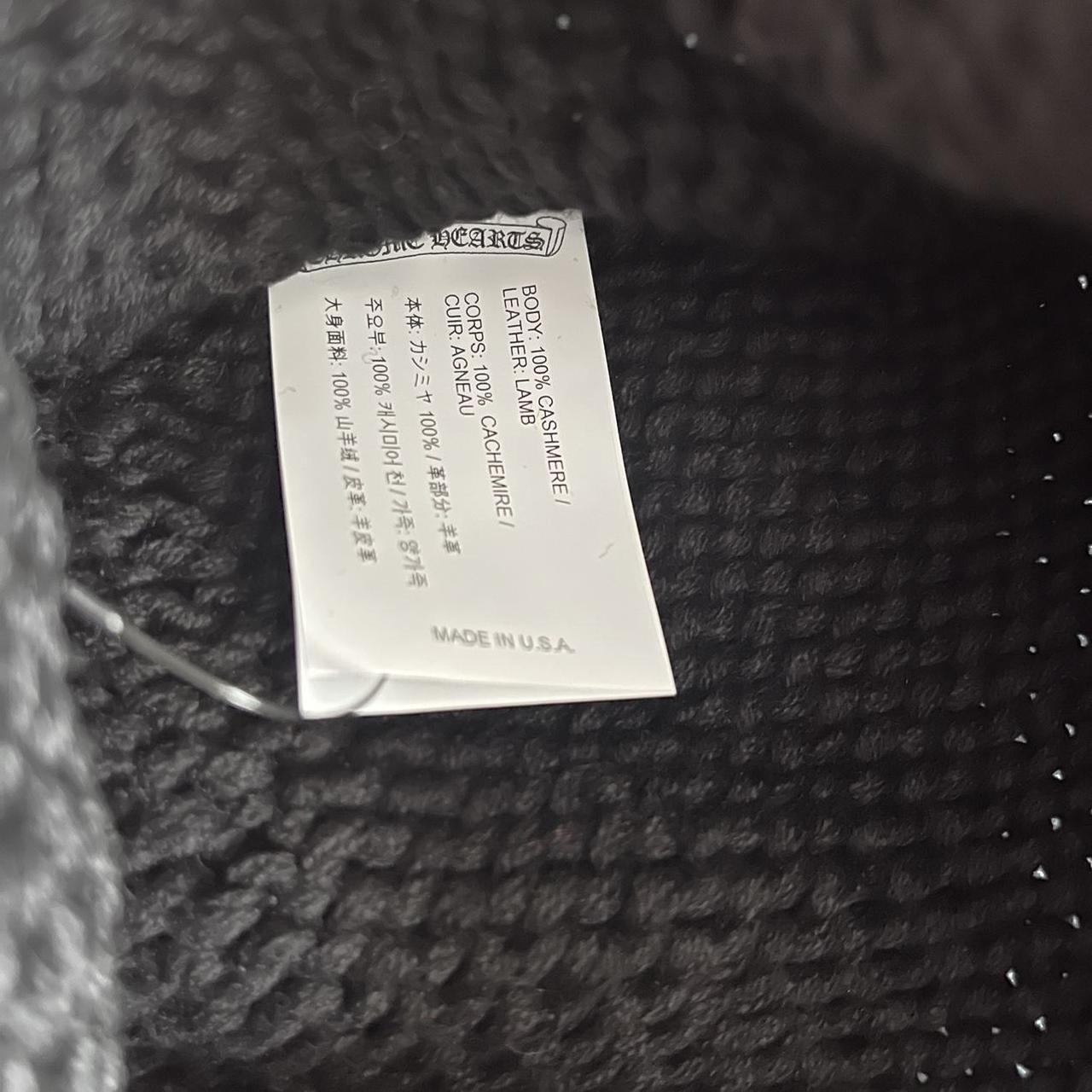 Chrome Hearts Cross Leather Patch Cashmere Knit Beanie | O/S, Black