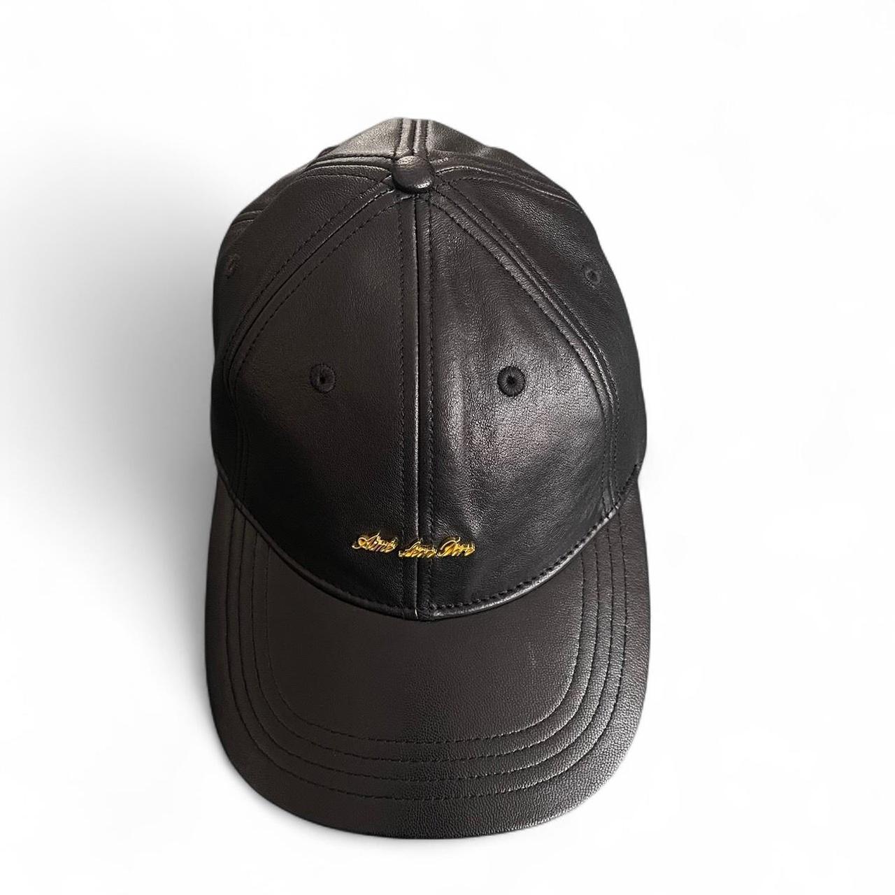Aimé Leon Dore Brass Logo Leather Hat 'Jet Black' | O/S, Black