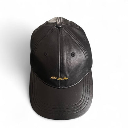 Aimé Leon Dore Brass Logo Leather Hat 'Jet Black' | O/S, Black