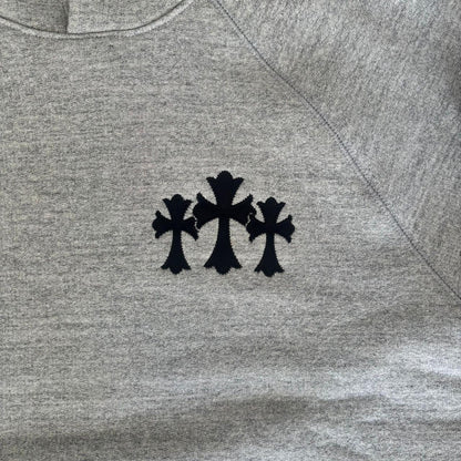 Chrome Hearts Triple Cross Hollywood Hoodie Grey New Season | Medium, Grey