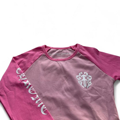 Chrome Hearts Pink Crop Top Long Sleeve | Medium, Pink