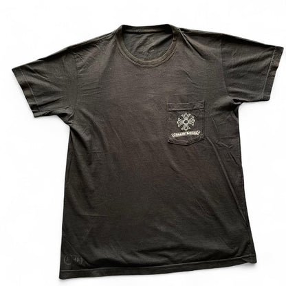 Chrome Hearts Shoulder Script Dagger Logo Tee | Large, Black