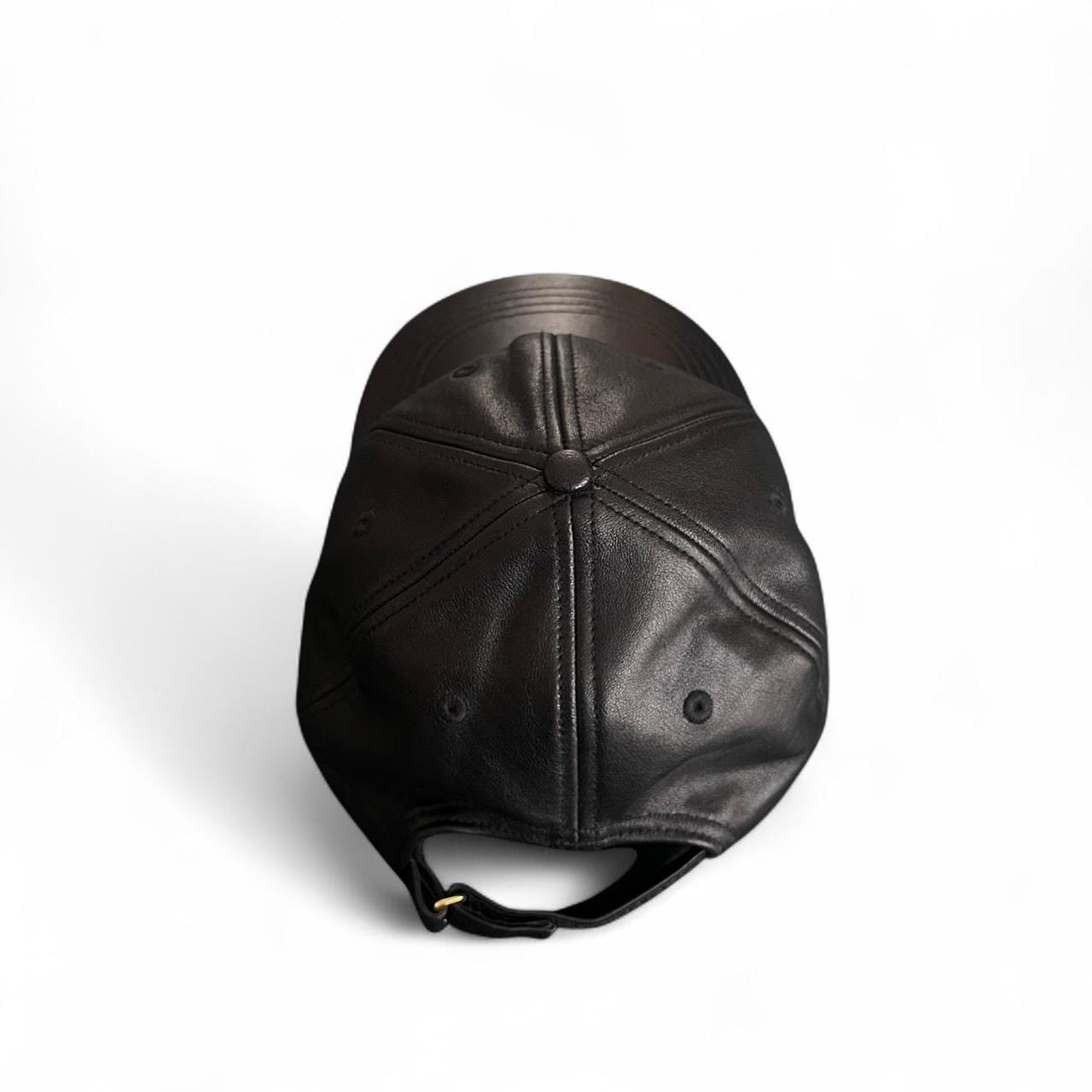 Aimé Leon Dore Brass Logo Leather Hat 'Jet Black' | O/S, Black