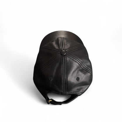 Aimé Leon Dore Brass Logo Leather Hat 'Jet Black' | O/S, Black
