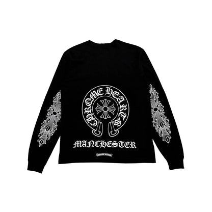 Chrome Hearts Manchester Exclusive Horseshoe Logo Long Sleeve Tee | Large, Black