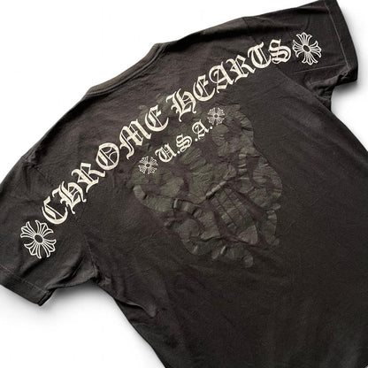 Chrome Hearts Shoulder Script Dagger Logo Tee | Large, Black