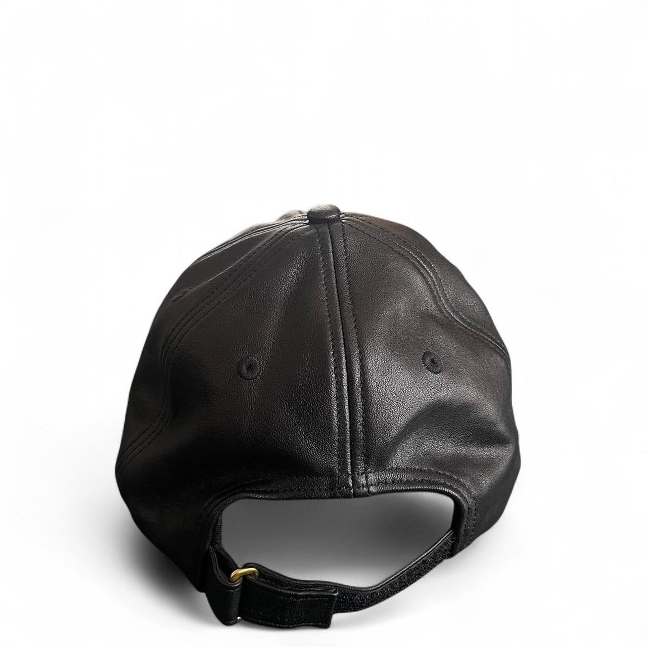 Aimé Leon Dore Brass Logo Leather Hat 'Jet Black' | O/S, Black