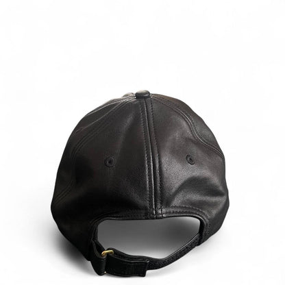 Aimé Leon Dore Brass Logo Leather Hat 'Jet Black' | O/S, Black