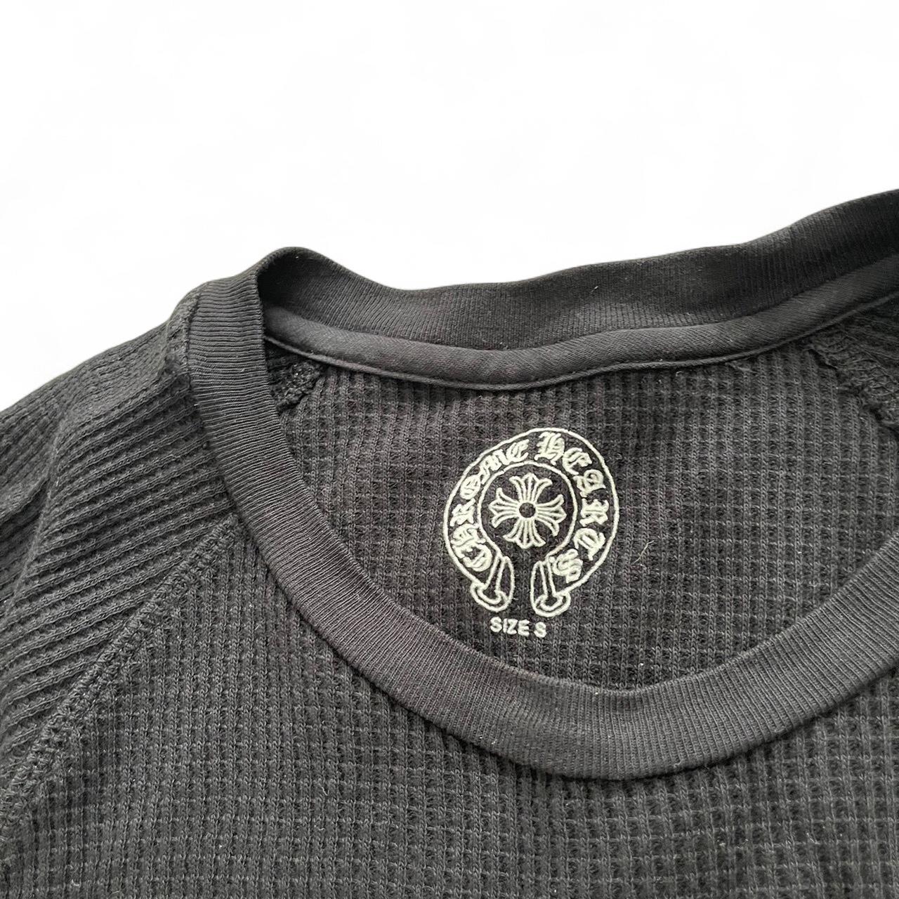 Chrome Hearts Dagger Scroll Logo Thermal Vintage Long Sleeve Black | Small, Black