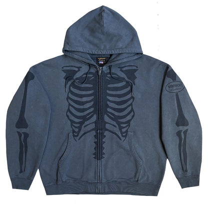 Vanson Leathers Distressed Skeleton Hoodie - XL