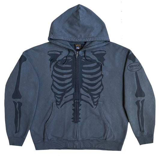 Vanson Leathers Distressed Skeleton Hoodie - XL