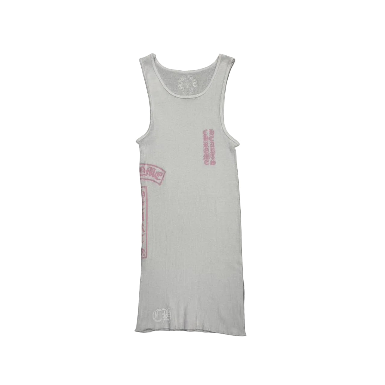 Chrome Hearts T Bar Logo Vest Tank Top White Pink | Small, Multicoloured
