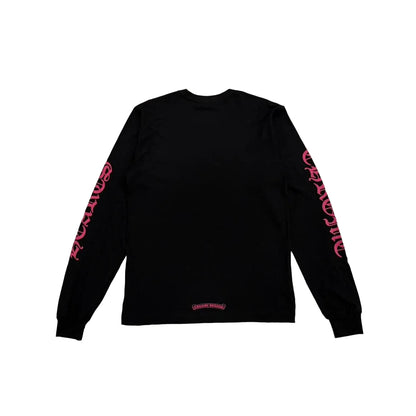 Chrome Hearts Black Pink Long Sleeve Pocket Crew | XL, Black