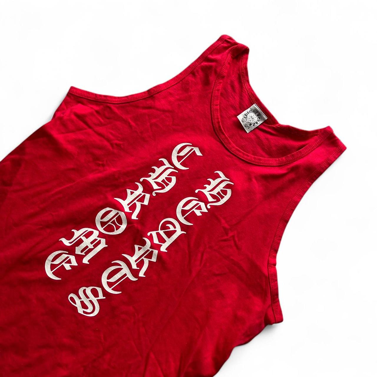 Chrome Hearts Vertical Script 90s Chrome Red Tank | Medium, Red