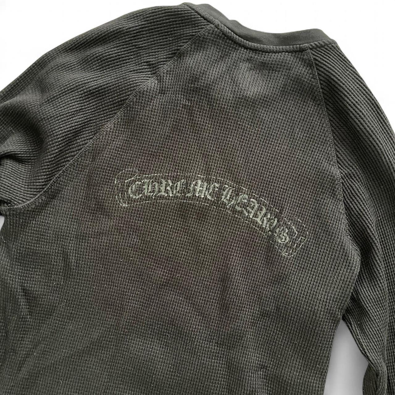 Chrome Hearts Dagger Scroll Logo Thermal Vintage Long Sleeve Black | Small, Black