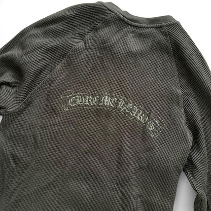 Chrome Hearts Dagger Scroll Logo Thermal Vintage Long Sleeve Black | Small, Black