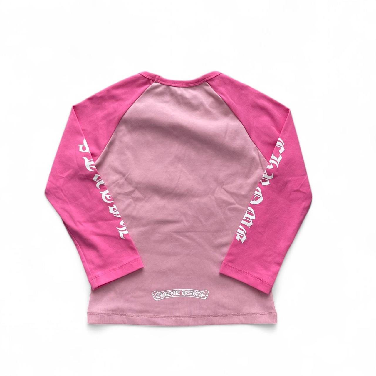 Chrome Hearts Pink Crop Top Long Sleeve | Medium, Pink