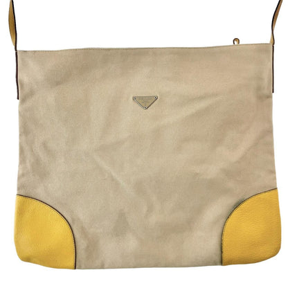 Vintage Prada canvas and leather cross body bag